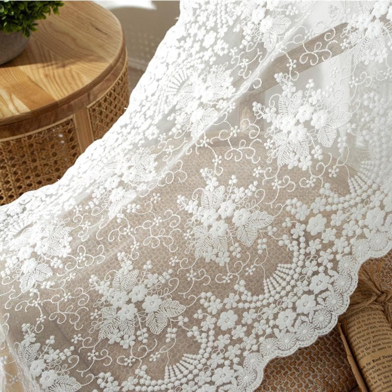French Three Dimensional Embroidery Cotton Thread Lace Table Flag Wedding Decoration Rectangular Coffee Table Cloth Cover Cloth Art 40*100CM