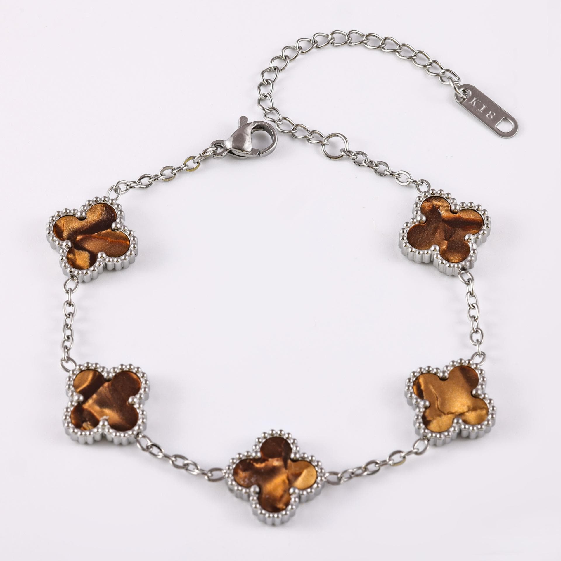 Lucky Clover Bracelet Women's Silver High Version Non Fading Titanium Steel Jewelry