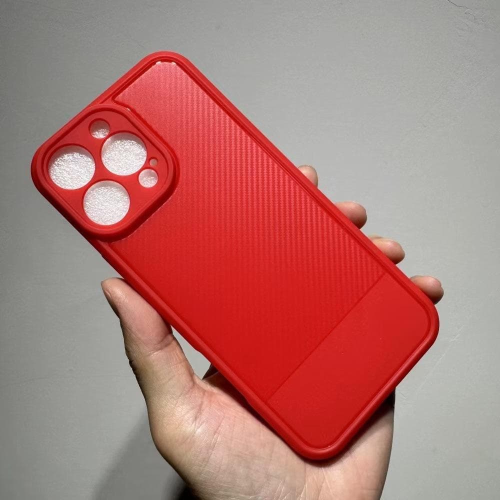 Simple Matte TPU Fine Hole Pure Color Material Mobile Phone Case Suitable for IPhone16promax Full Coverage Anti-fall 15/14 Apple 16Plus red