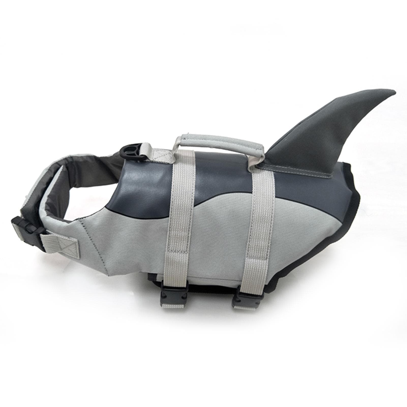 Dog Life Jacket Pet Shark Swimsuit Vest Pet Safety Wear Dog Swimsuit Preserver for Water Safety XS grey