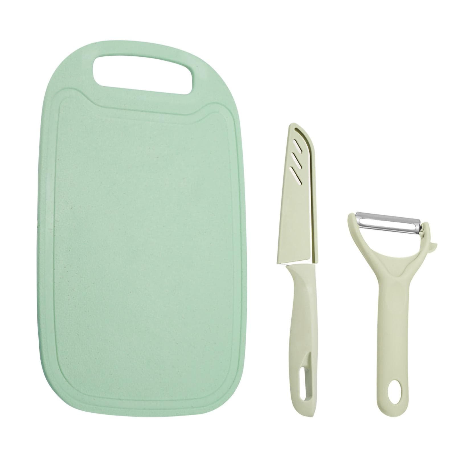 3 In 1 Kitchen Cutting Board Set PP Plastic Cutting Board with Peeler and Knife Cooking
