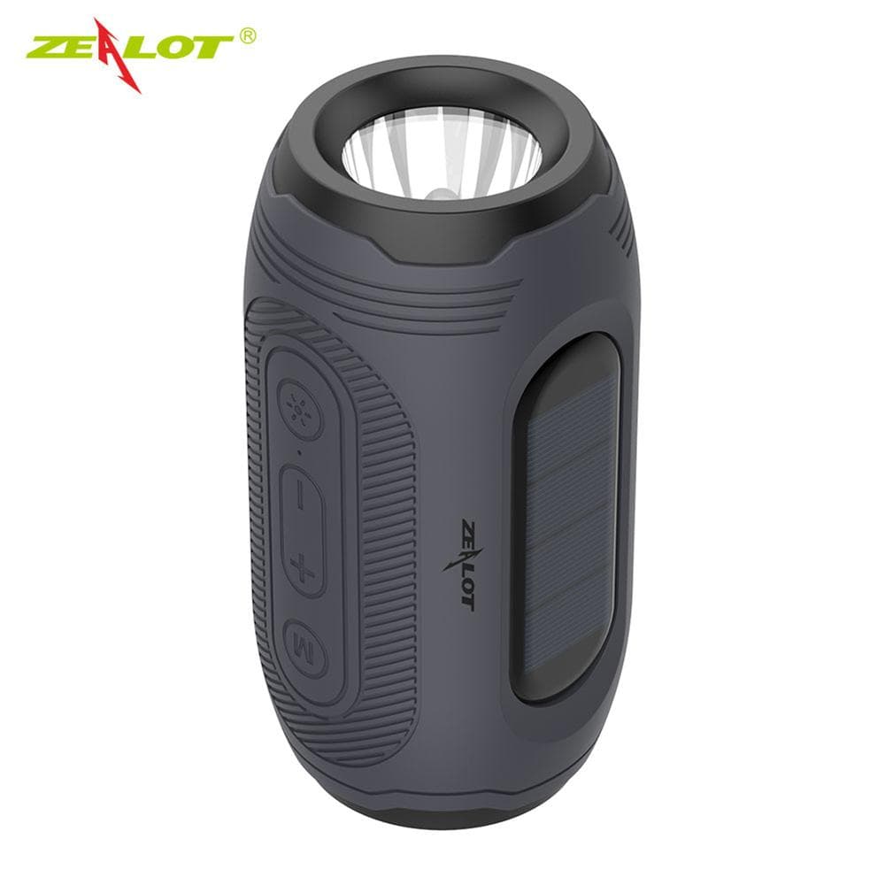 ZEALOT A4 Blue Mini Wireless Bluetooth 5.0 Speaker Solar charging Outdoor Bass Speaker 8H grey