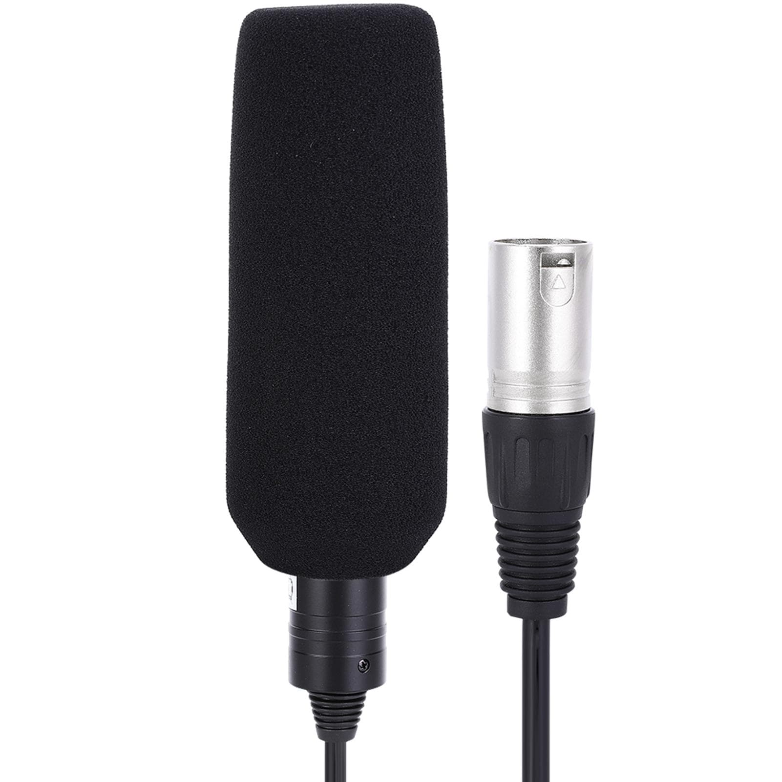 Condenser Microphone Stereo Camera Mic Video Recording Black Unidirectional Anti Interference(Black black