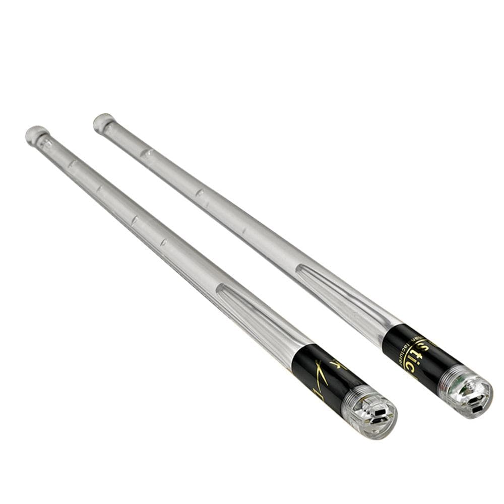 LED Light Up Drumsticks Jazz Drum Sticks 15 Gradient Colorful Lights USB Charging with ON/OFF transparent