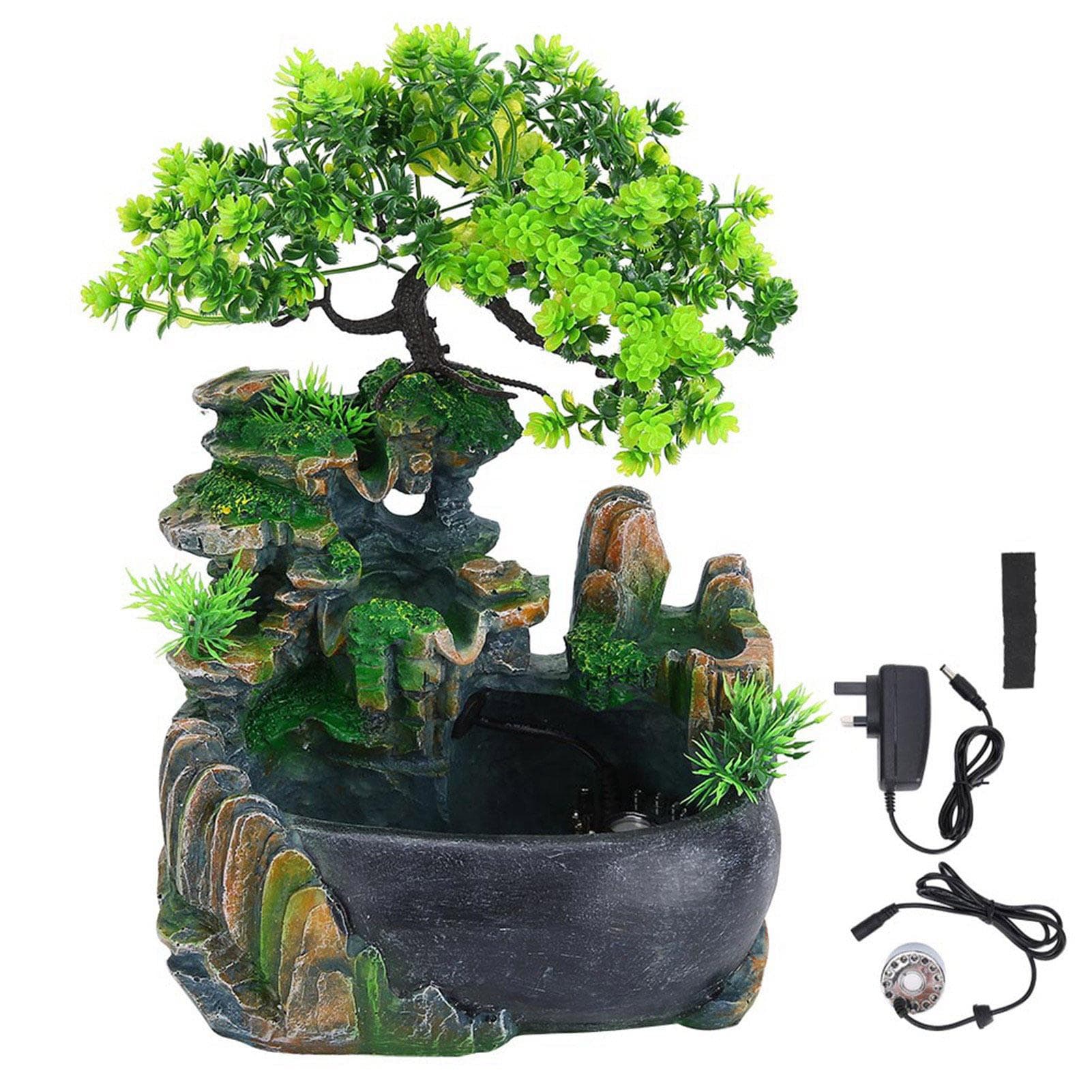 Small Rockery with Spray Fountain Waterfall Fog Water Pump Atomizer