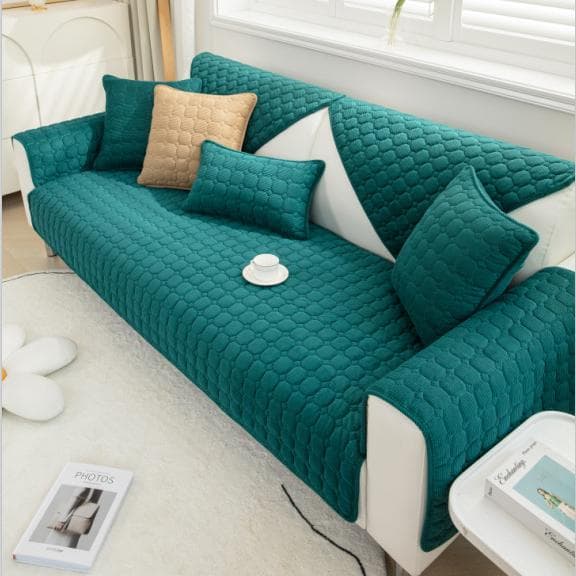 Solid Color Non-slip Sofa Cover Thicken Soft Plush Sofa Cushion Towel for Living Room Furniture Decor Slipcovers Couch Covers 90x70cm 1pc lake blue