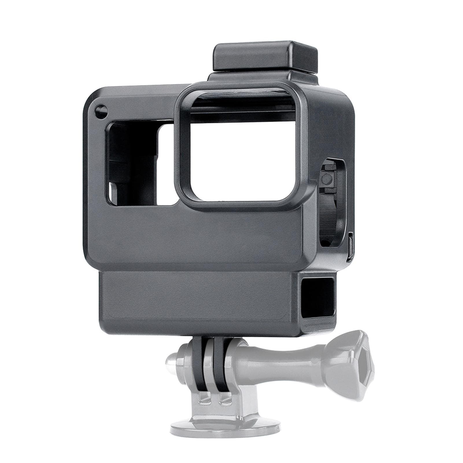Vlog Case Action Camera Housing Shell Vlogging Cage Frame with Cold Shoe Mount for GoPro Hero 7 6 5 Black black