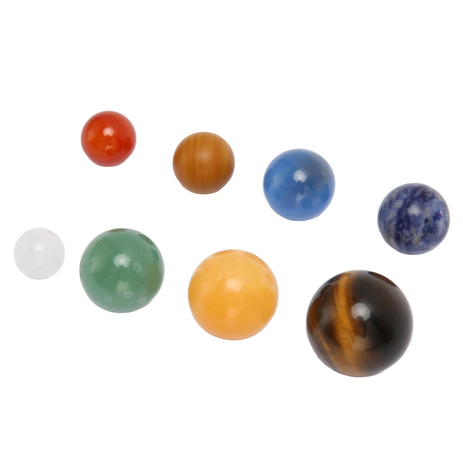 8Pcs Solar System Planets Crystal Stone Finely Polished Palm Size Planet Stress Balls for Kids