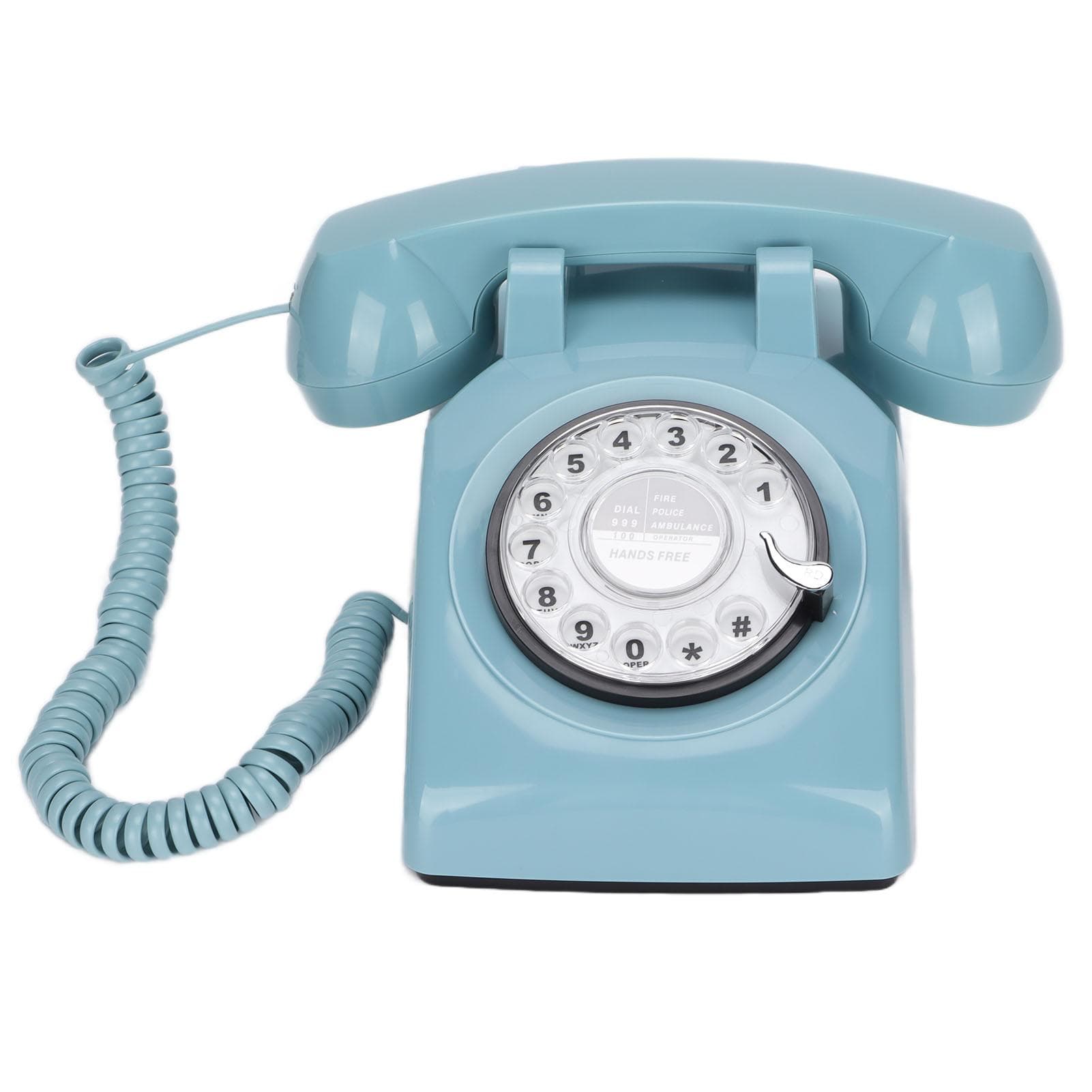 Retro Rotary Landline 60s Old Fashioned Classic Rotary Dial Wired Fixed Landline TelephoneGreen US Plug green