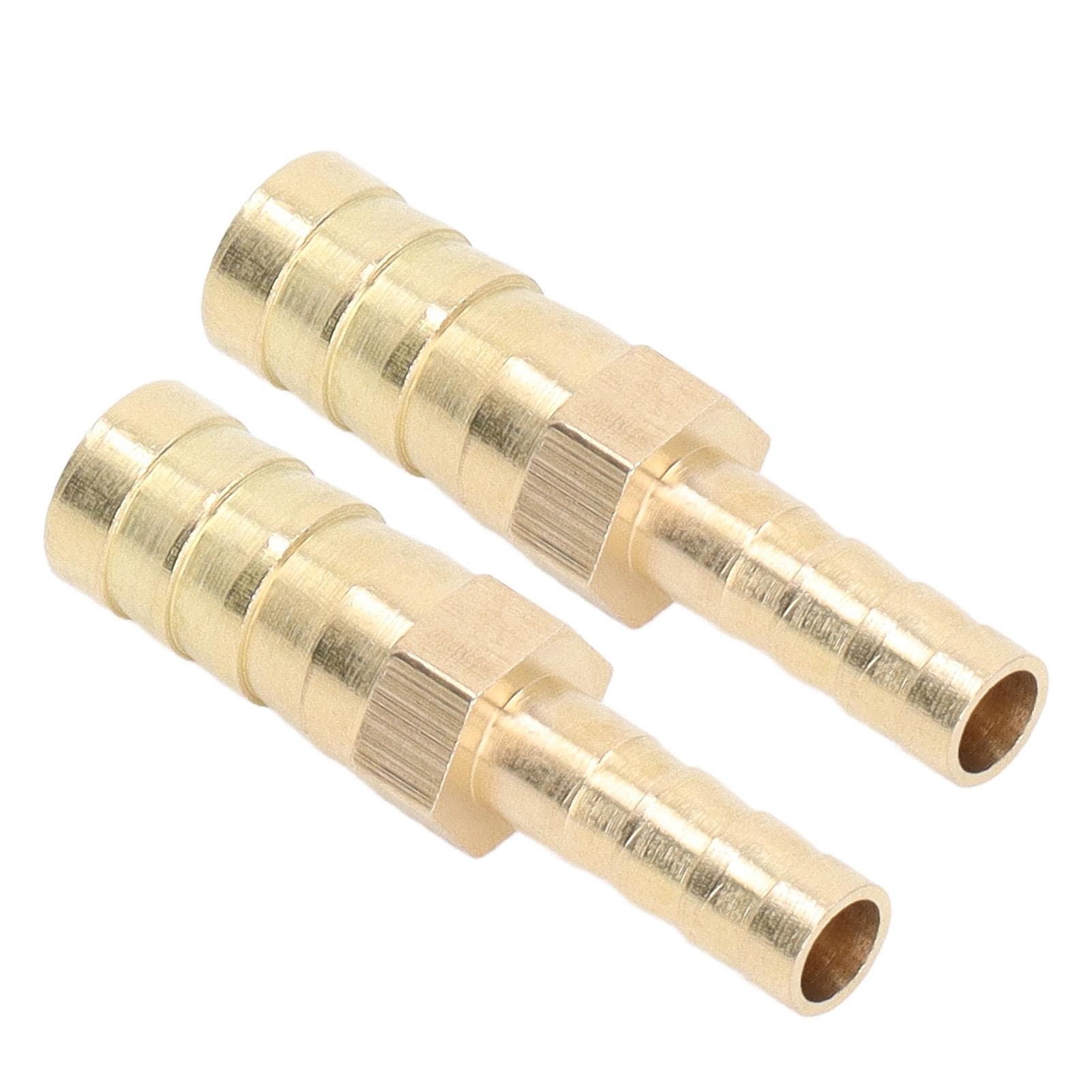 2 Pcs Barbed Fitting Splicer Brass Hose Barb Reducer Hex Reducing Barbed Connector 12mm(12in) to