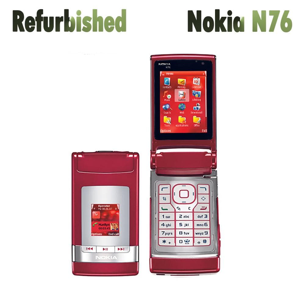 Refurbished Nokia Unlocked Original Nokia N76 Unlocked Flip Mobile Phone With 1 SIM Simple Set red
