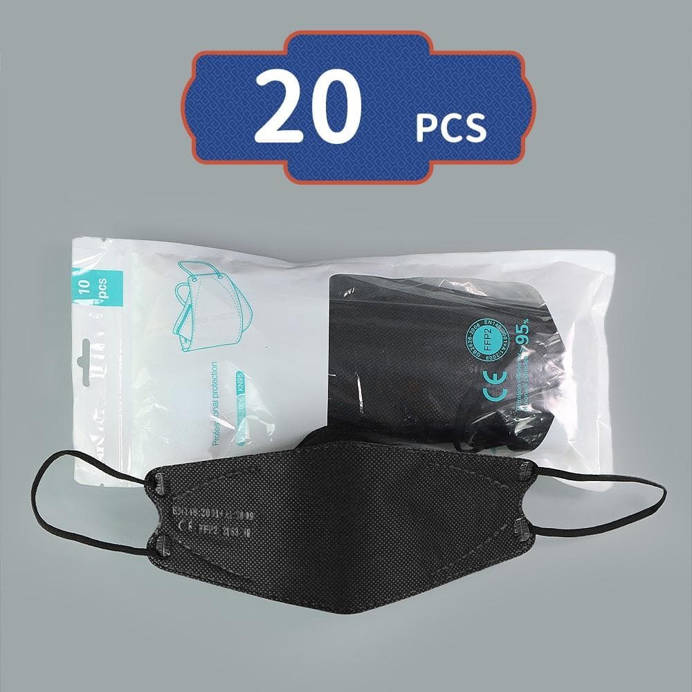 Fish Shape FFP2 Colorful Face Mask Mascarillas Anti-fog Dust Respirator Breathable Adult Masks 20PCS black