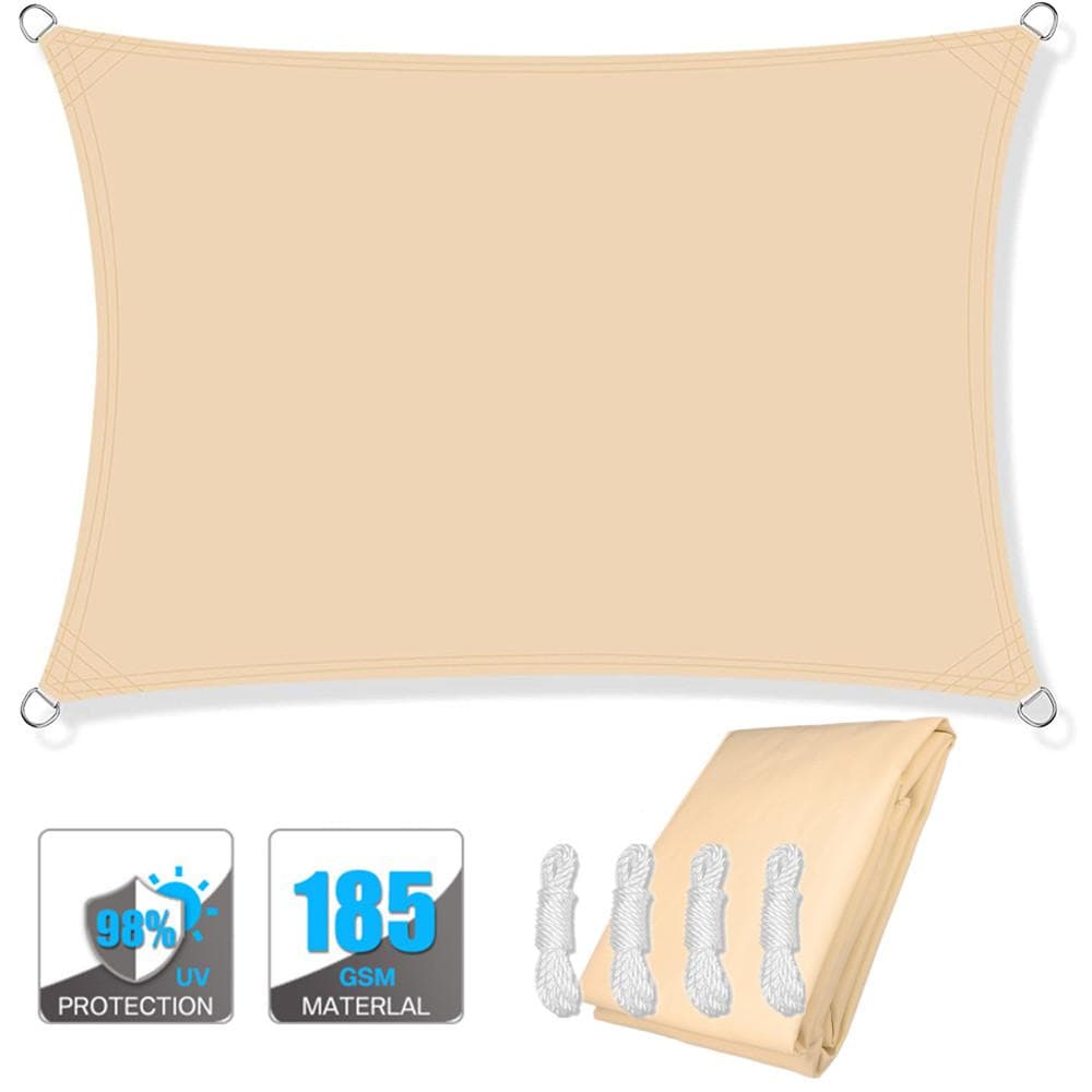 4x2/3/5/6M Rectangular Sun Sail Waterproof Sun Shelter Weather Protection Canopy UV Protection for Patio Balcony Garden Awning 2Mx3M