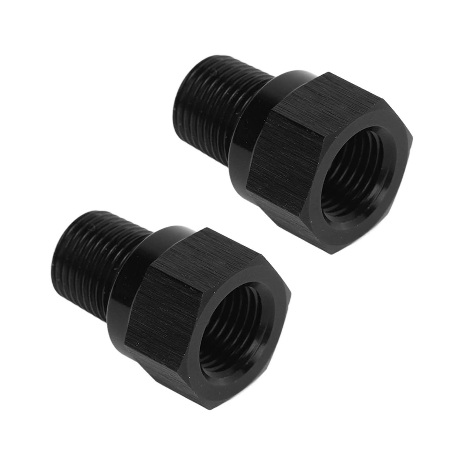 2Pcs 18in NPT Male to M10 X 1.0 Female Aluminum Alloy Oil Pressure Gauge Take Off Adapter for