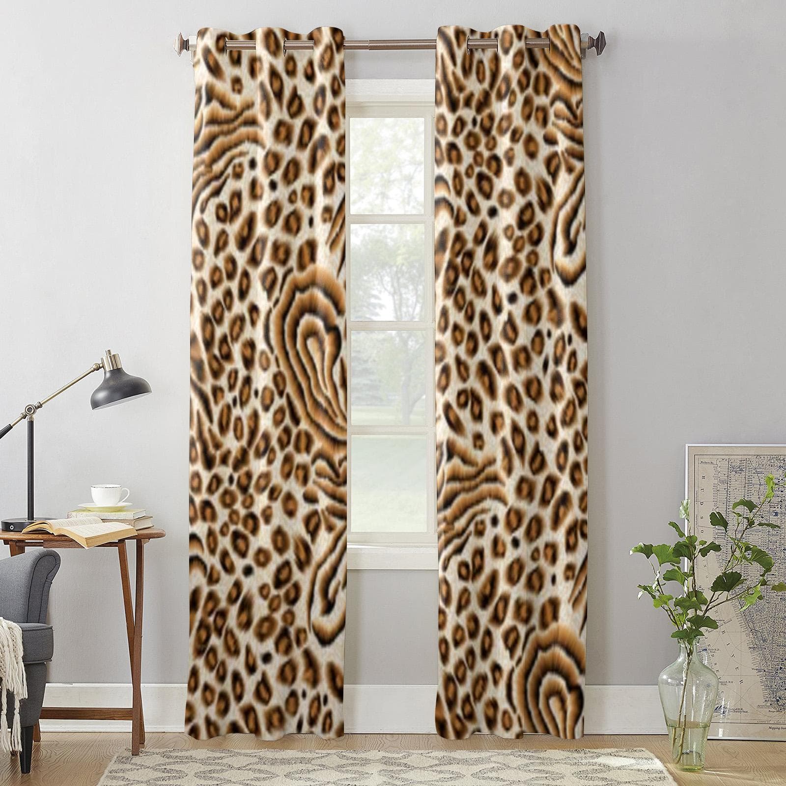 Beautiful Abstract Tiger Print Pattern Window Curtains For Living Room Kitchen Modern Curtains Home Decor Blinds Drapes 135W x 60H(cm) x1