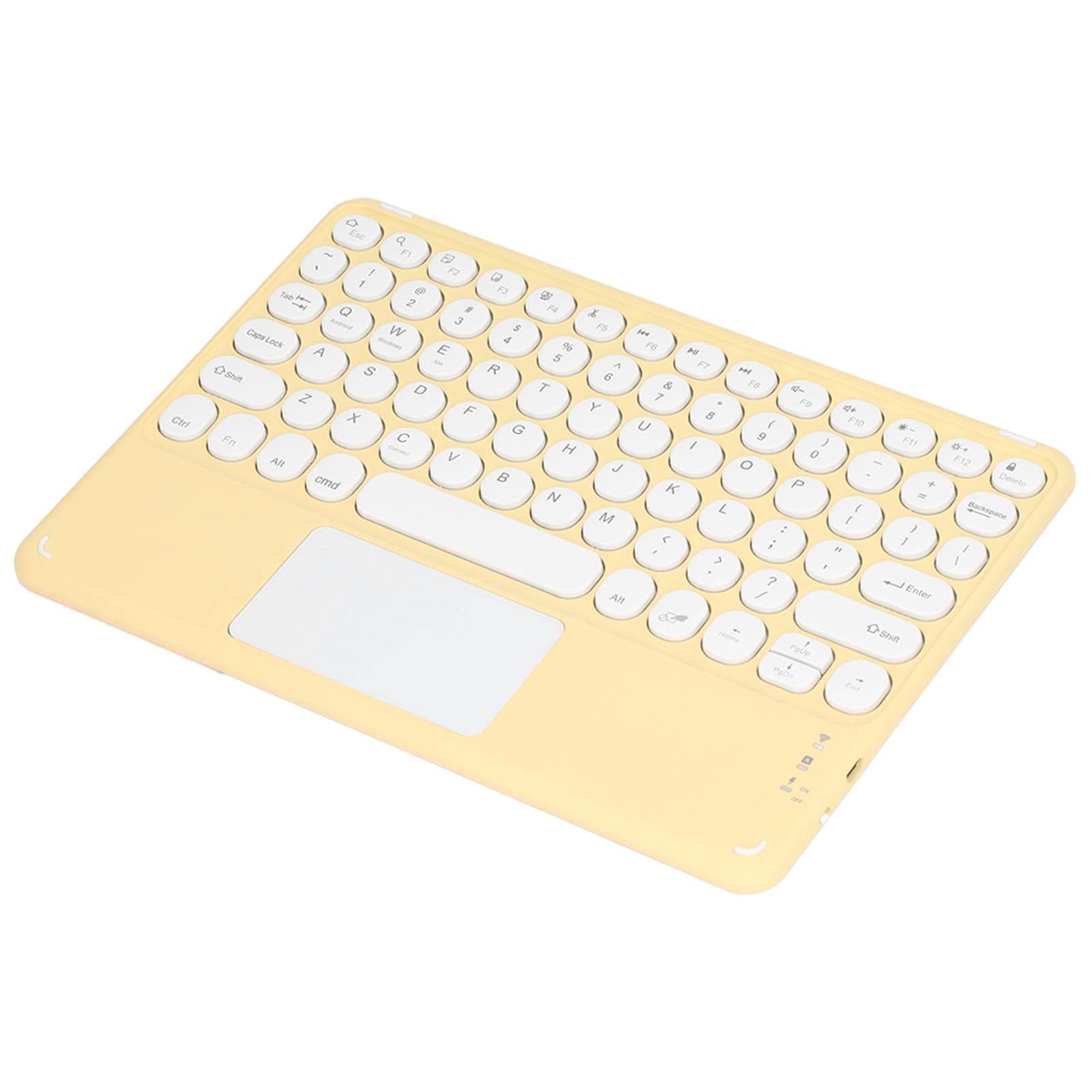 Touch Wireless Keyboard Round Keycaps Ergonomic Design Ultra Thin Smart Touch Wireless Keyboard for yellow