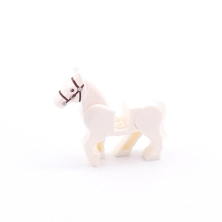 War Horse Military Weapons Mini Figures Parts Blocks Assembly Model Building Kits Toys Compatible Major Brand white