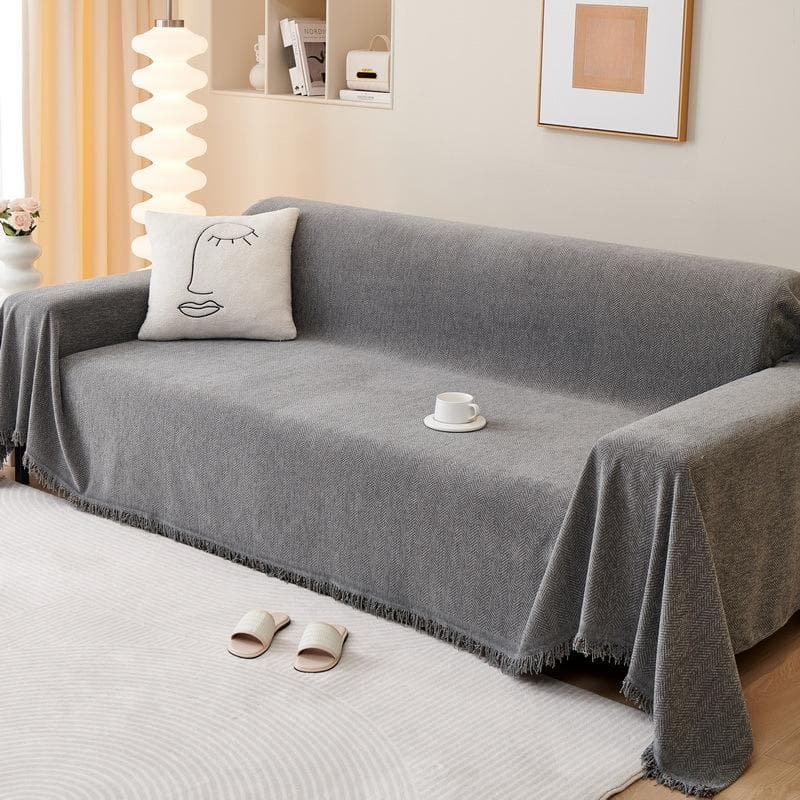 Chenille Herringbone Pattern Sofa Cover, Four-season Universal Sofa Dust-proof Cover, Sofa Blanket, Modern Light Luxury Sofa Towel 180*130cm