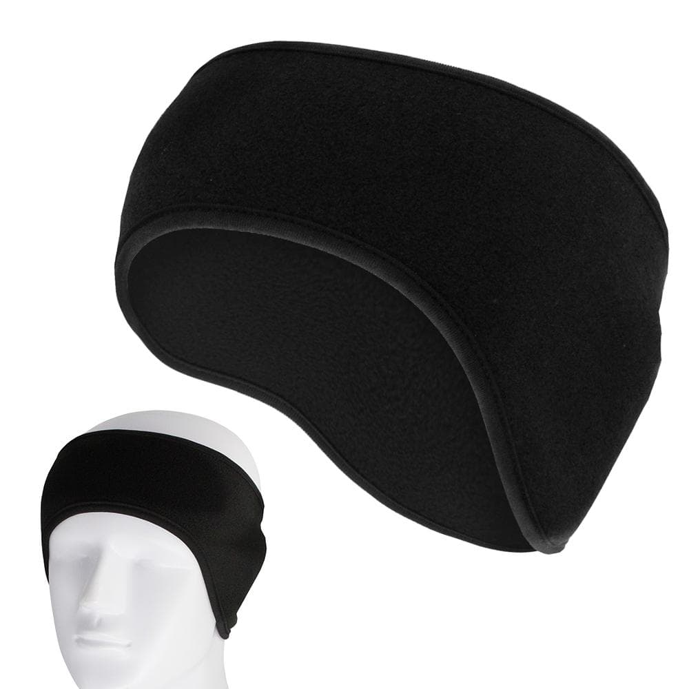 Windproof Fleece Cycling Ear Warmers Muffs Headband for Men and Women Winter Running Yoga Skiing black