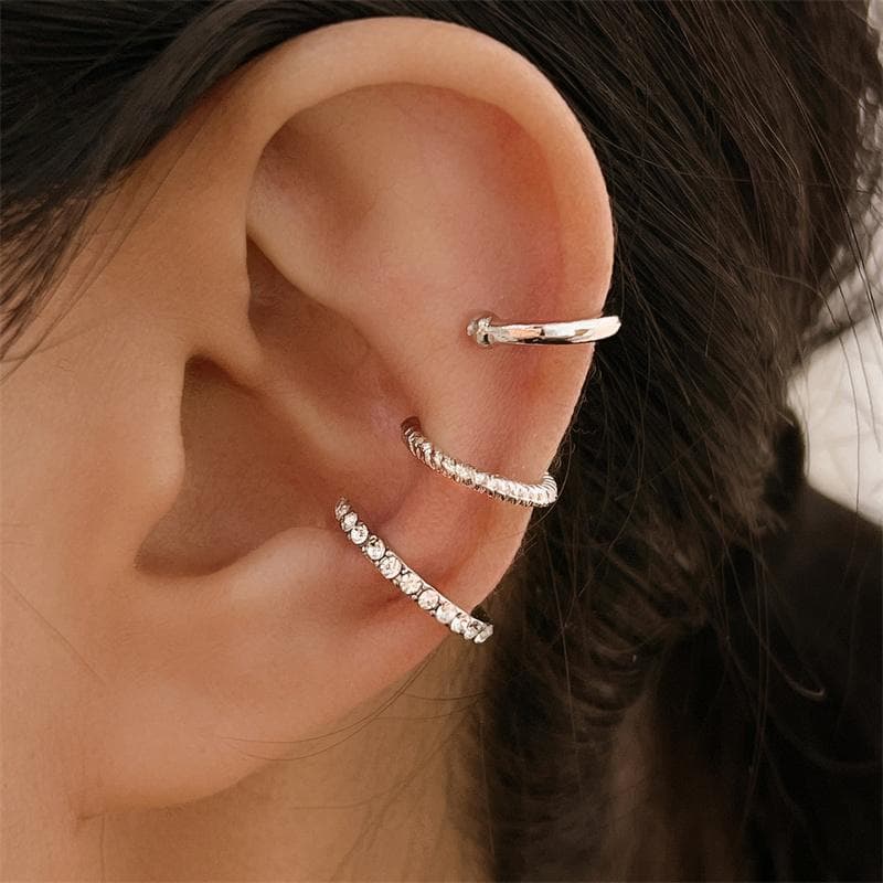 Gold Silver Color Leaves Clip Earrings for Women Creative Simple C Butterfly Ear Cuff Non-Piercing Ear Clips Set Trendy Jewelry