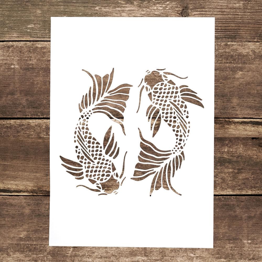 A4 Size Decorative Reusable Goldfish Stencil Template Painting Stencils for DIY Crafts Scrabooking Painting on Wood,Canvas,Floor,Wall and Tile
