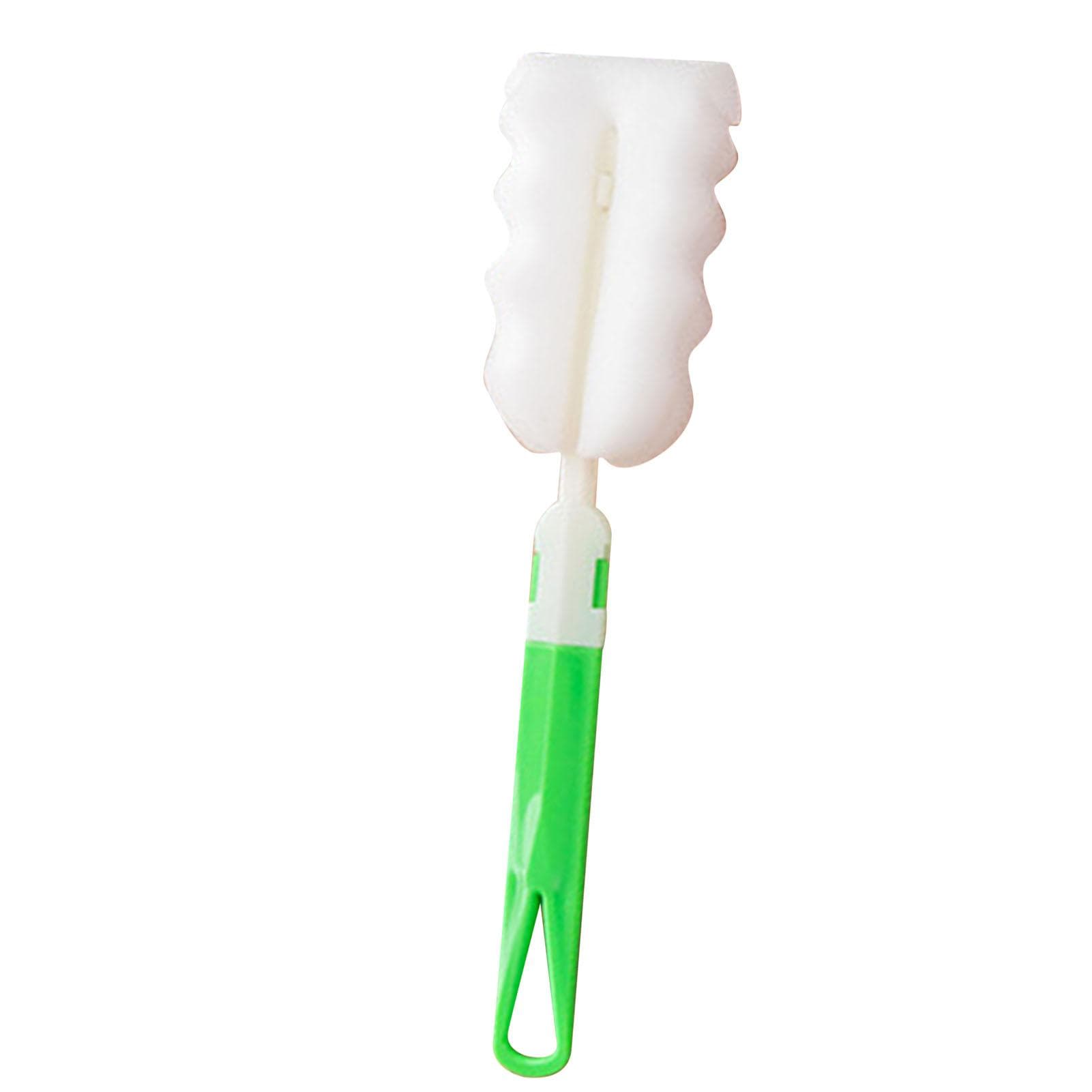 Bottle Brush Sponge Cup Brush Detachable Brush Head Long Handle Water Bottle Cleaner Brush for Baby green