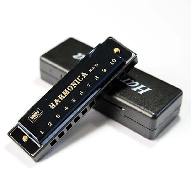 Harmonica 10 Holes Harp 20 C Tone Diatonic Harp Key C Blues Jazz Band Mouth Organ Harp Early Education Baby Music Sense Training black