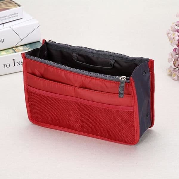 Trousse de Maquillage - Femme - Rouge - Nylon - Voyage - Organisateur Compact red