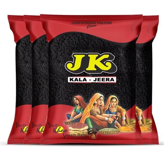 JK Kala Jeera | Karunjeeragam/Kala Jeera/Kalonji Seed | Whole Black Cumin Seeds | 100% Natural | Spice Enrichment, 100g (Pack of 4)