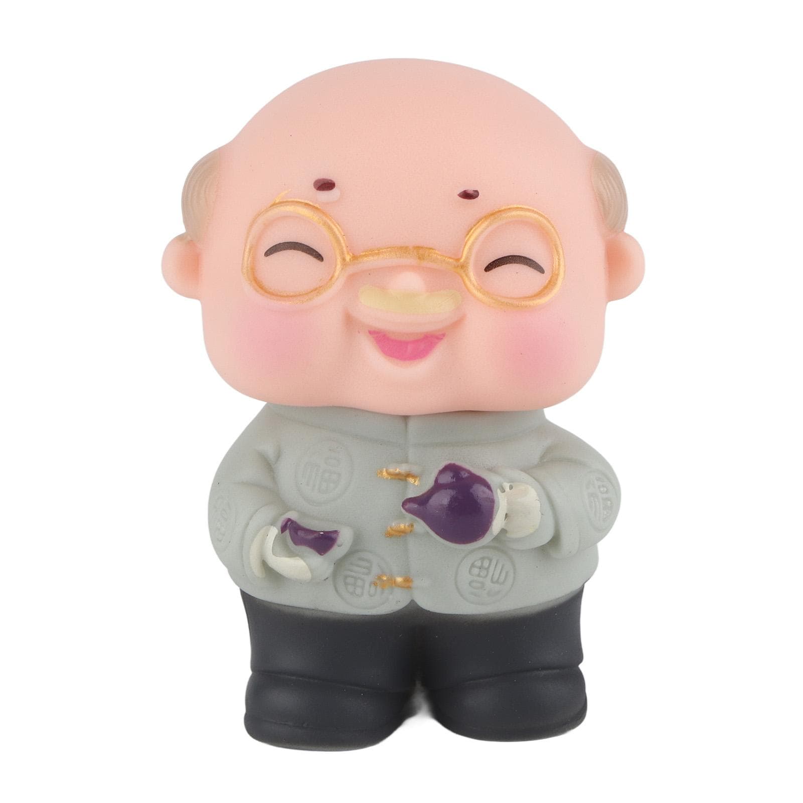 Hold The Cat Grandma Grandpa Birthday Cake Ornaments Birthday Peach Plug in Birthday Decoration
