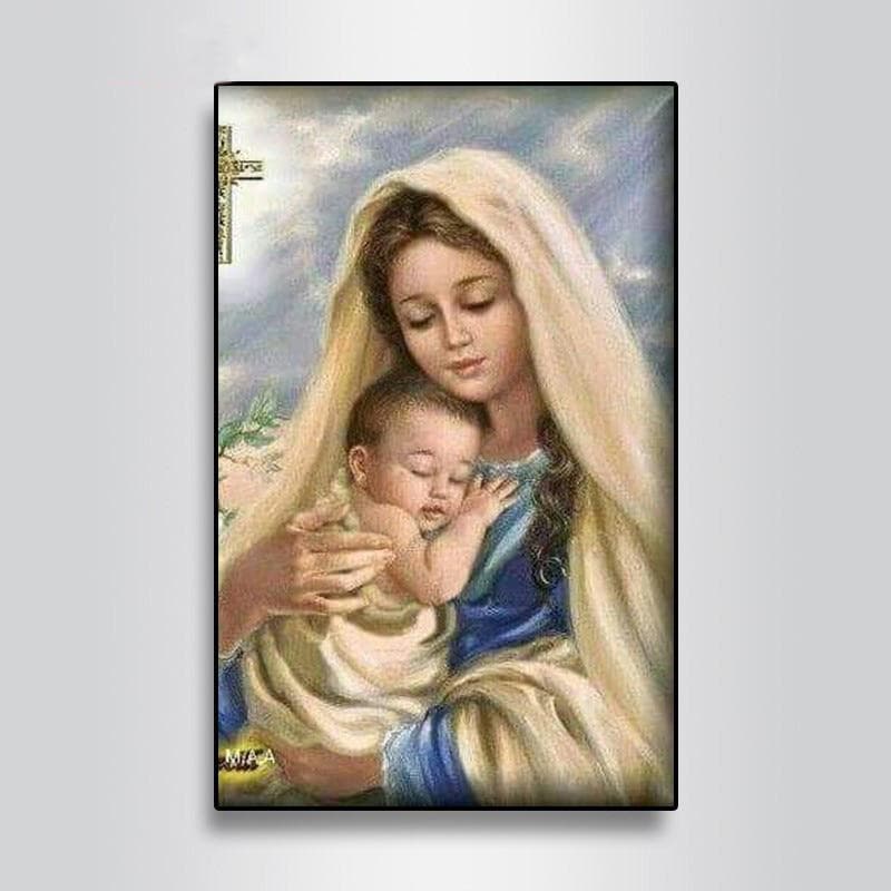 Diamond Painting Religion Full Drill Mosaic Virgin Mary Embroidery Diamond Art Home Decor 20X30CM