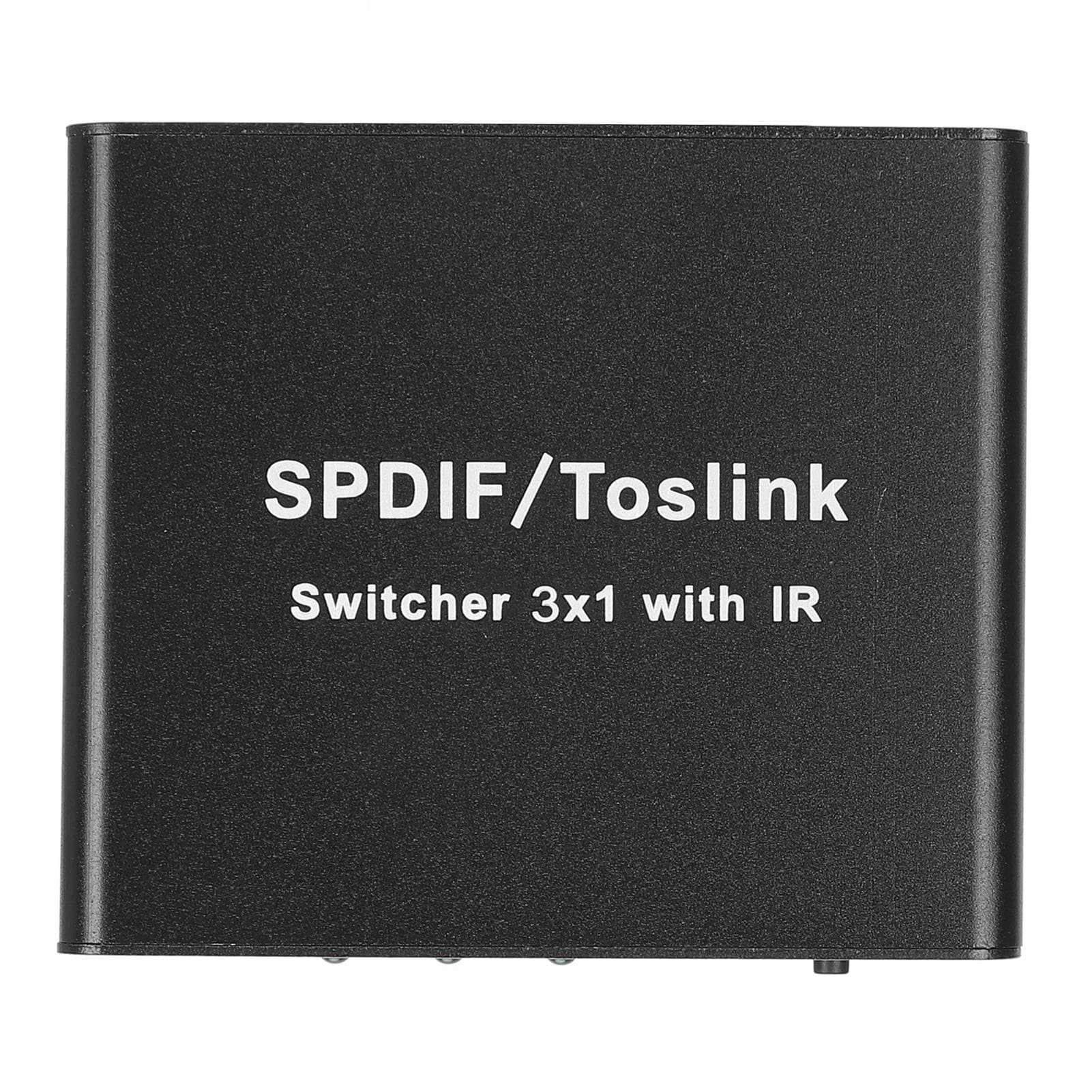 SPDIFfor TosLink Switcher 3x1 Switching Device with Remote Control 3 in 1 Out Switcher Prise AU US Plug