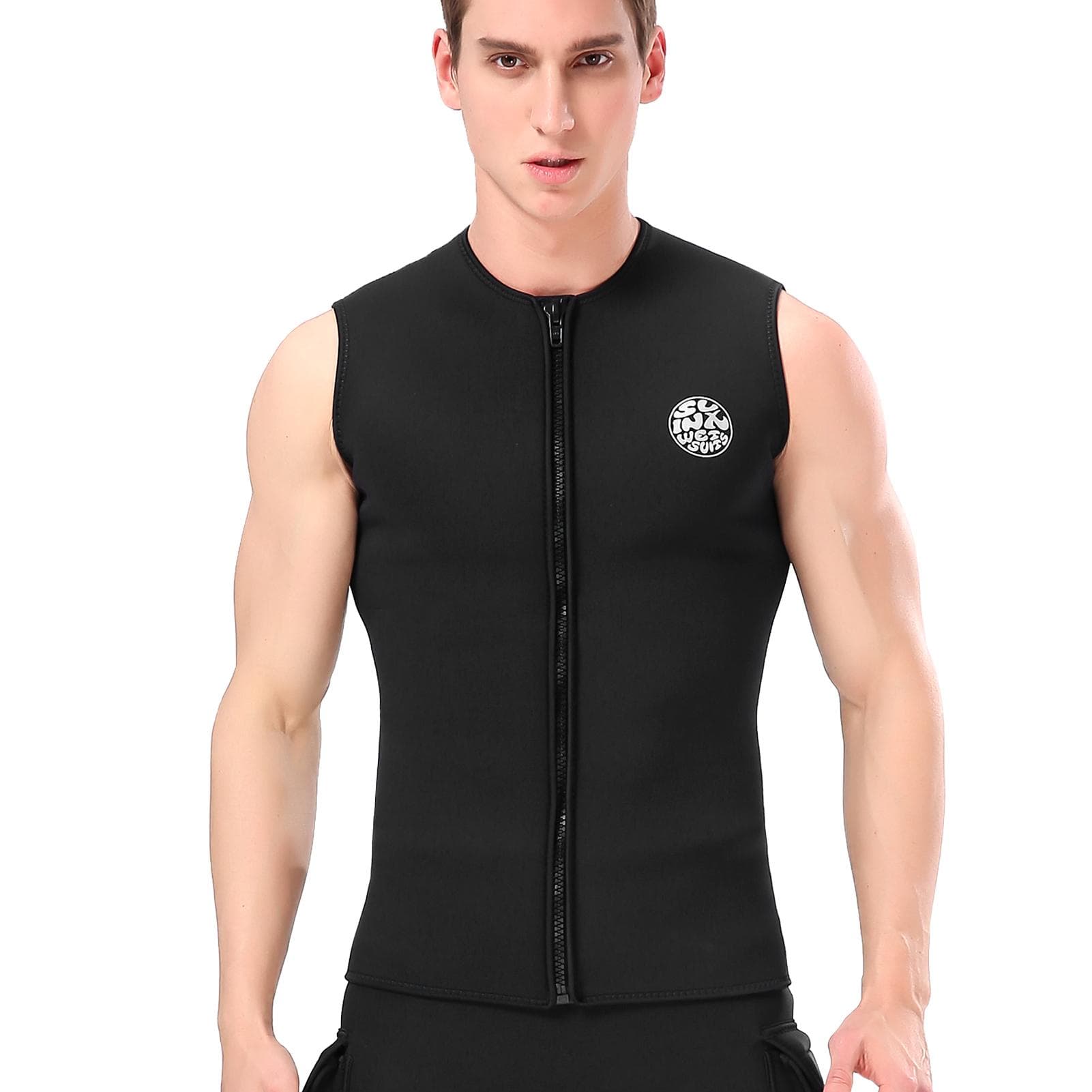 3mm Neoprene Wetsuit Top Vest Thermal Warm Sleeveless Vest for Diving Surfing Swimming Sailing 2XL