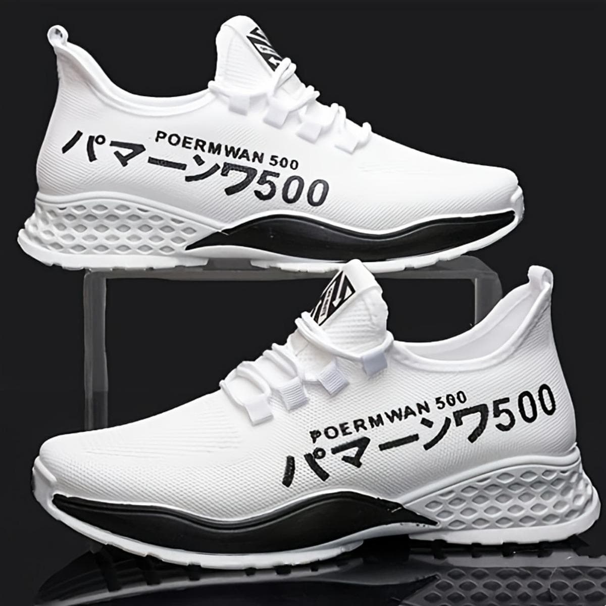 MEN'S LIGHTWEIGHT BREATHABLE CASUAL SPORTS SHOES - Low-cut Lace-up Design with Durable Rubber Sole for Hiking, Outdoor - Lightweight Shoes 41 white