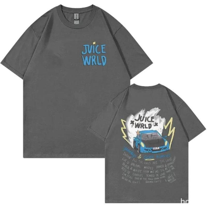 Rapper JUICE WRLD classic short sleeved printed T-shirt L dark grey