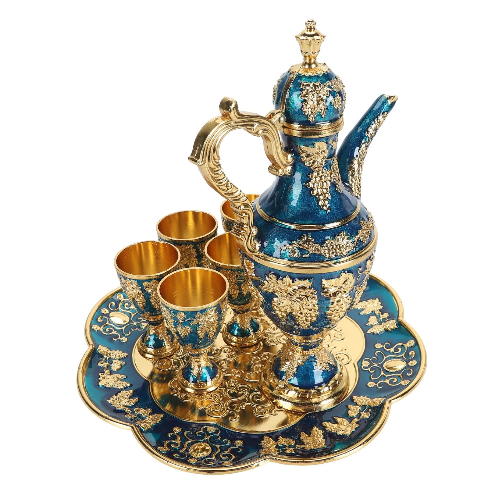 Metal Wine Pot Kit Rustproof Waterproof Zinc Alloy Coffee Pot Set Decorative Exquisite Vintage Pot L multicolour