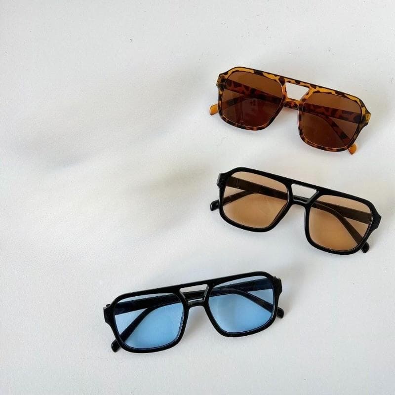 1/3 PC New Fashion Square Sunglasses Korean Retro Large Frame Pilot Ocean Piece Multicolor UV Protection