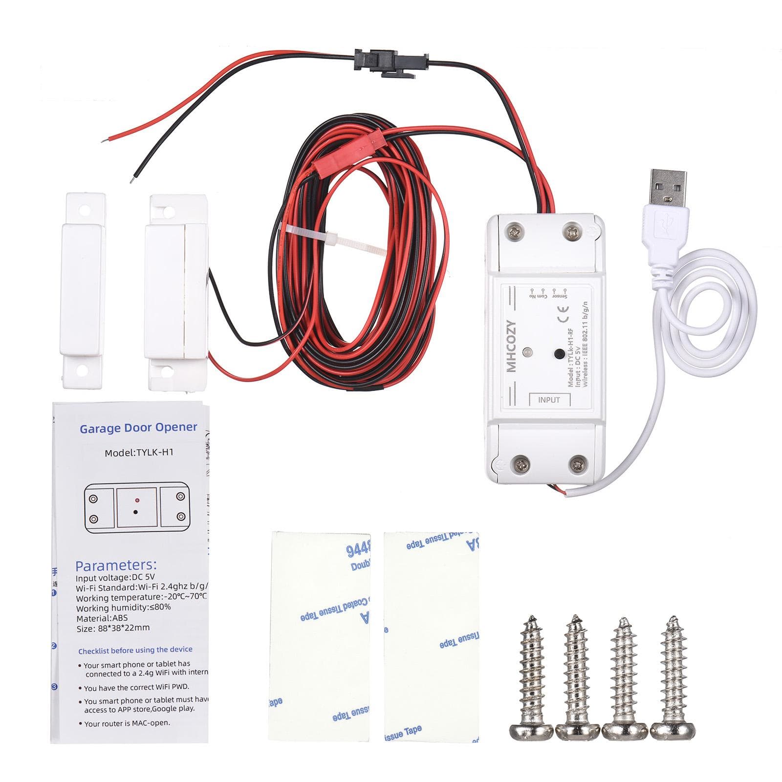 WIFI Intelligent Garage Door Opener Controller Lift Switch Mobile Phone APP Remote Control Timer white