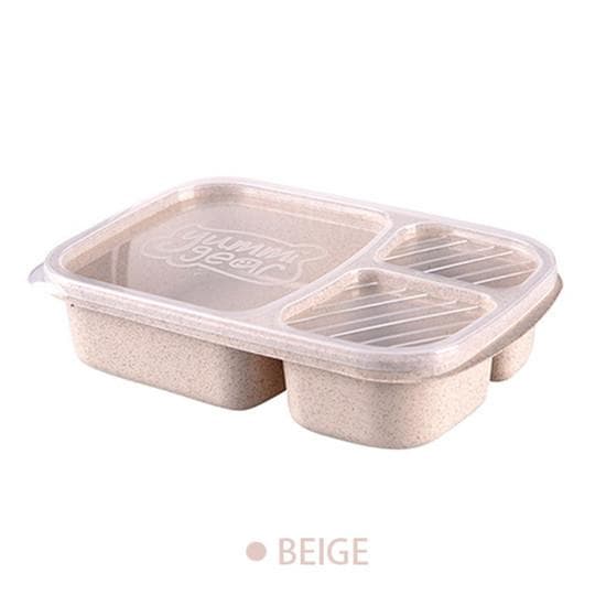 Separate lunch box Portable Bento Box Lunchbox Leakproof Food Container Microwave oven Dinnerware for Students beige