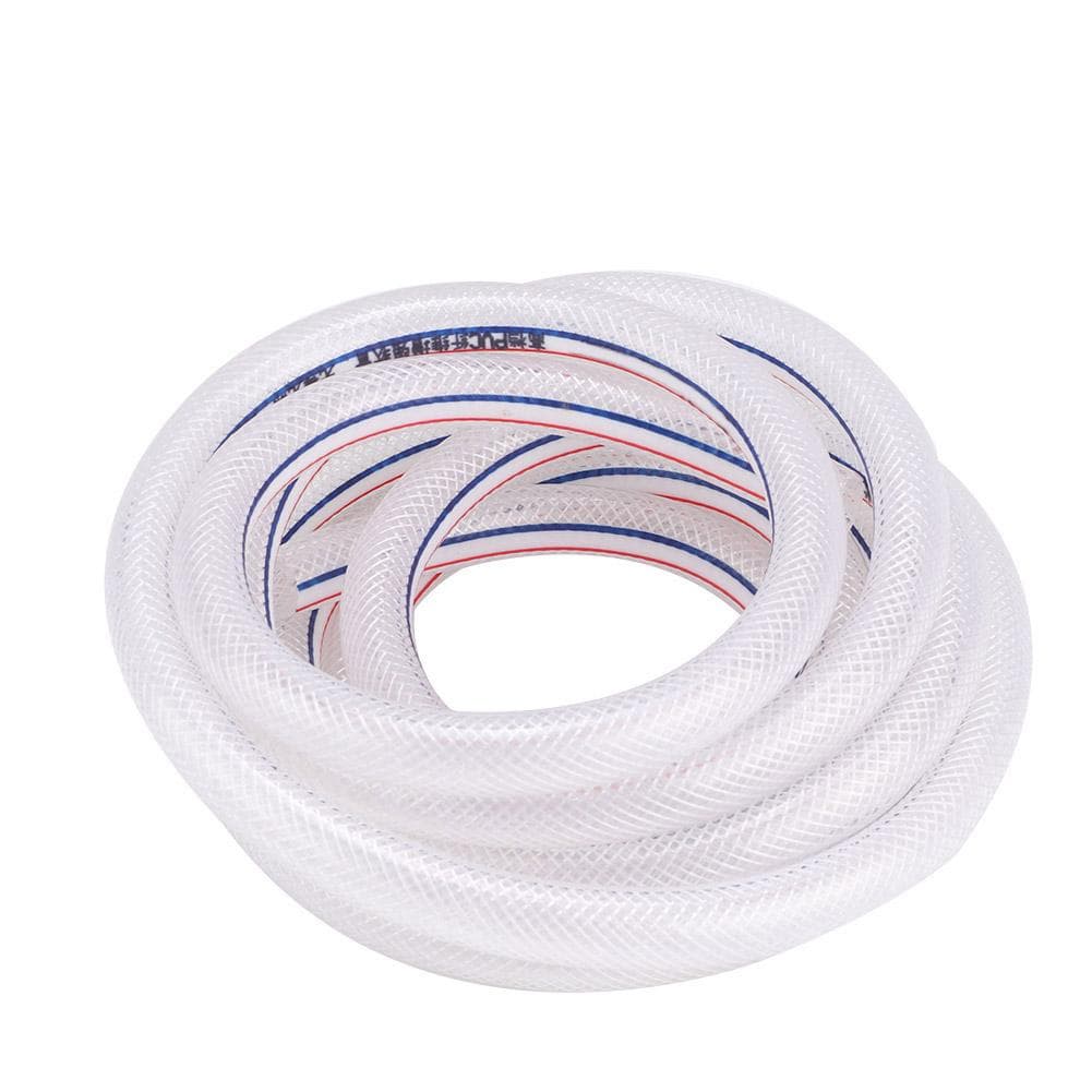8/12mm PVC Reinforced Flexible Braided Tube Clear Hose For Garden Irrigation 8m / 26.2ft