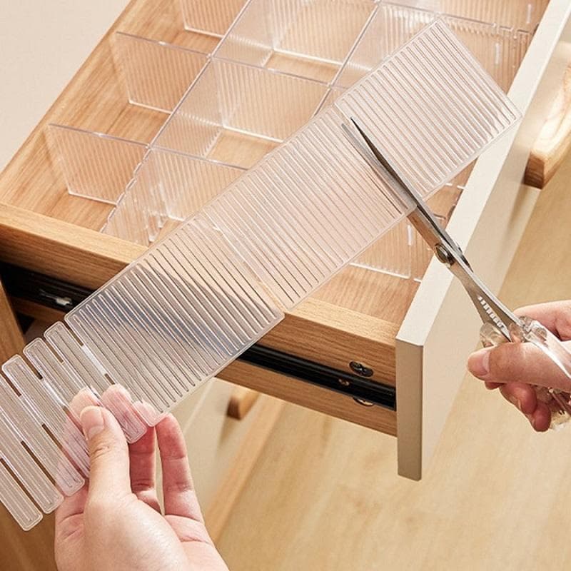 4PCS Drawer Divider Adjustable Free Combination Partition Storage Shelves Wardrobe Closet Separator For Underwear Socks Storage 4pcs