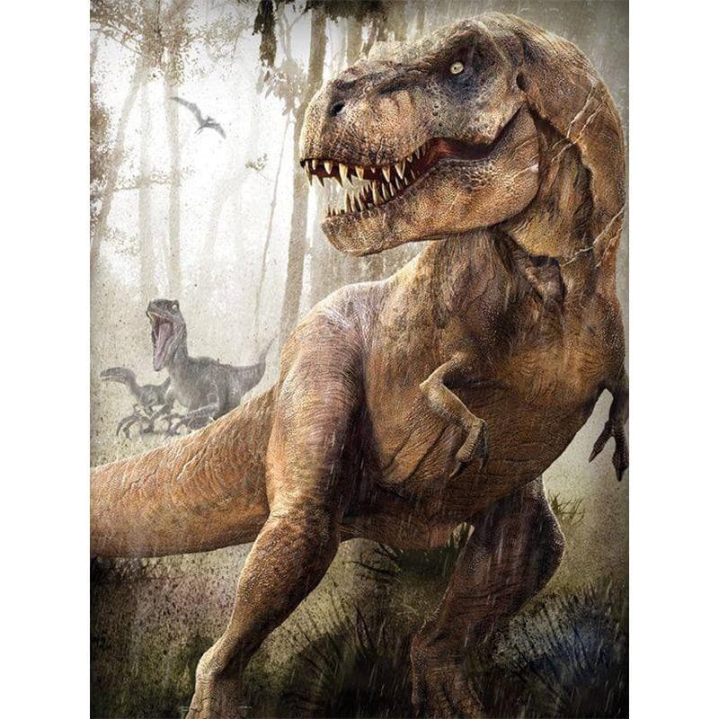 Diamond Painting Large Forest Dinosaur Cross Stitch Full Round Mosaic Rhinestone Embroidery 20X30CM