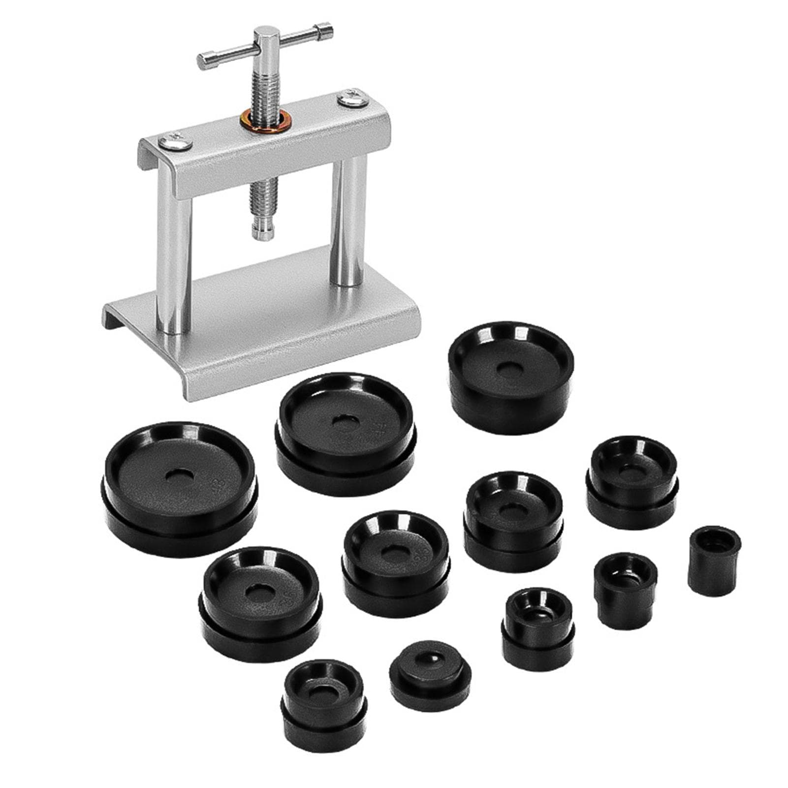 Watch Press Tool Set with 12 Molds Watch Back Case Closer for Closing the Watch Cover Watch Battery with 12 Molds
