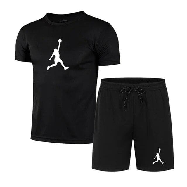 Summer Popular Men's T-shirt+shorts Suit Men Sports Suit Printing Casual Fashion Short-sleeved T-shirt Set Men Joggers Suit Set L