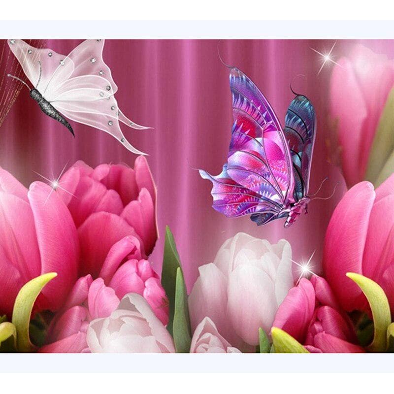 Diamond Embroidery Beautiful Flower DIY Diamond Painting Cross Stitch Full Round Home Decor Painting 20X30CM