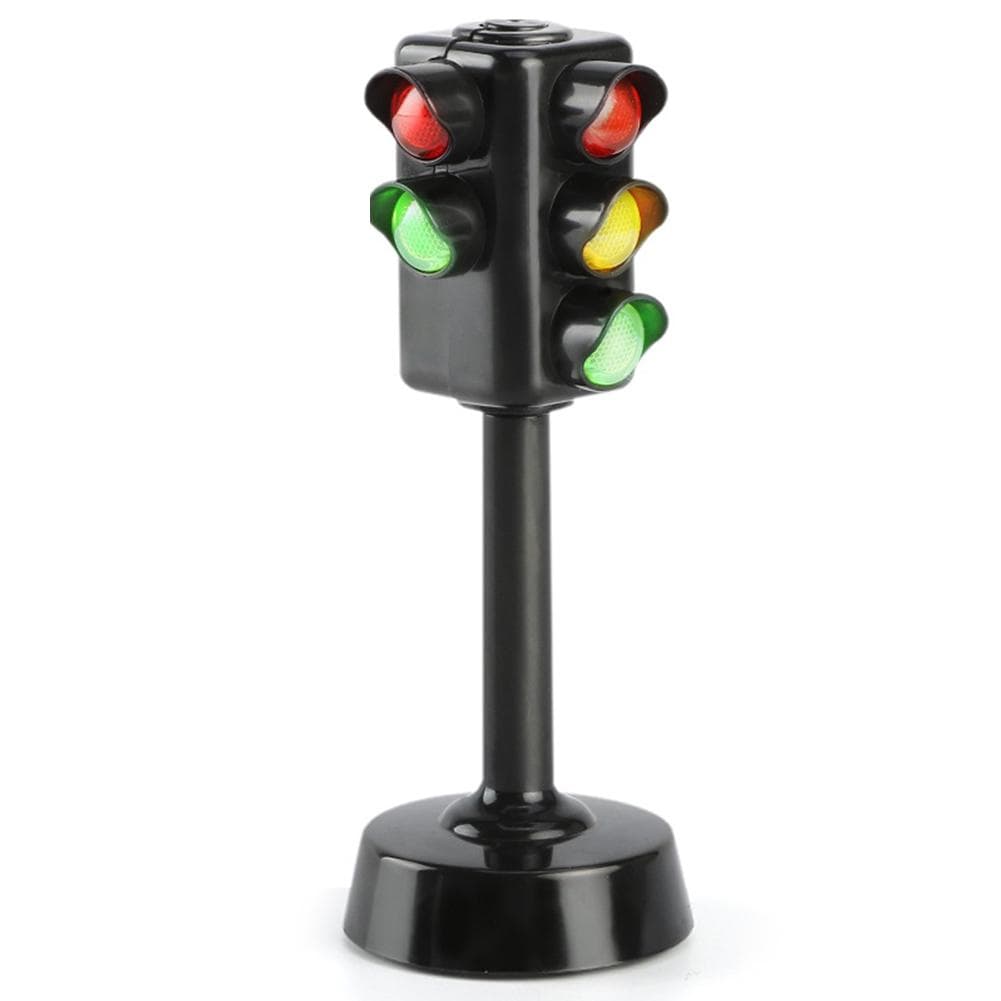 TOYS & TOTS Mini Traffic Signs Road Light Block with Sound LED Children Safety Education Kids Toys Sound LED black