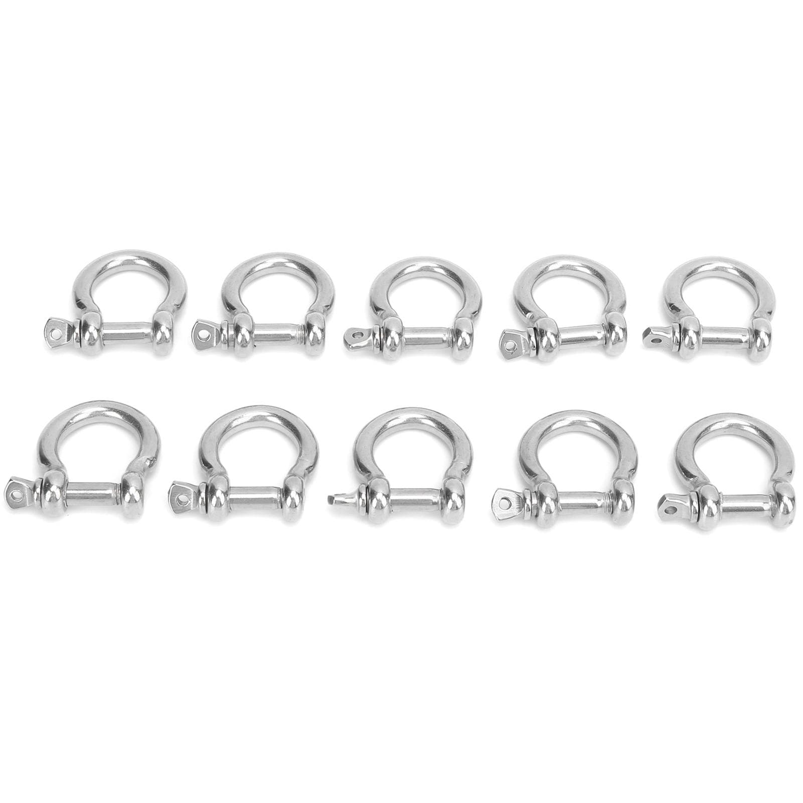 10pcs Bow Shackle Stainless Steel High Hardness DRing Anchor for Camping Hiking Outdoor Sports(M6