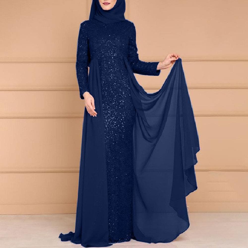 New Sequined Dress Femininity Socialite Sweet Slim-fitting Long-sleeved Dress 5XL