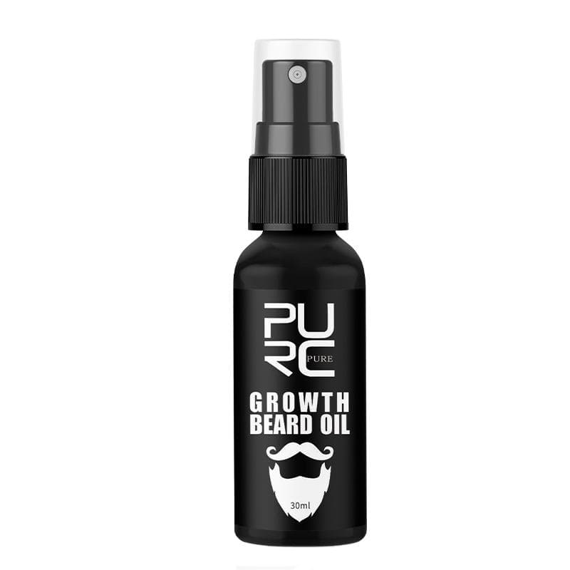 PURC Beard Growth Oil Spray Grow Beard Hair Thicken Serum For Men Beard Grooming Treatment 30ml black