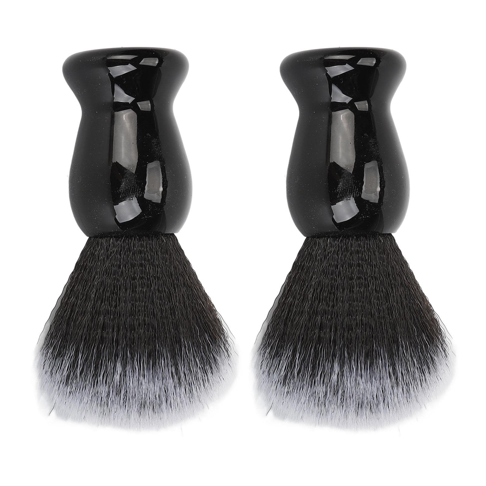 2pcs Barber Lathering Brush Residuals Removal Soft Quick Dry Ergonomic Handle Beard Foaming Brush